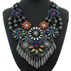 Crystal Flower Charms Statement Necklace